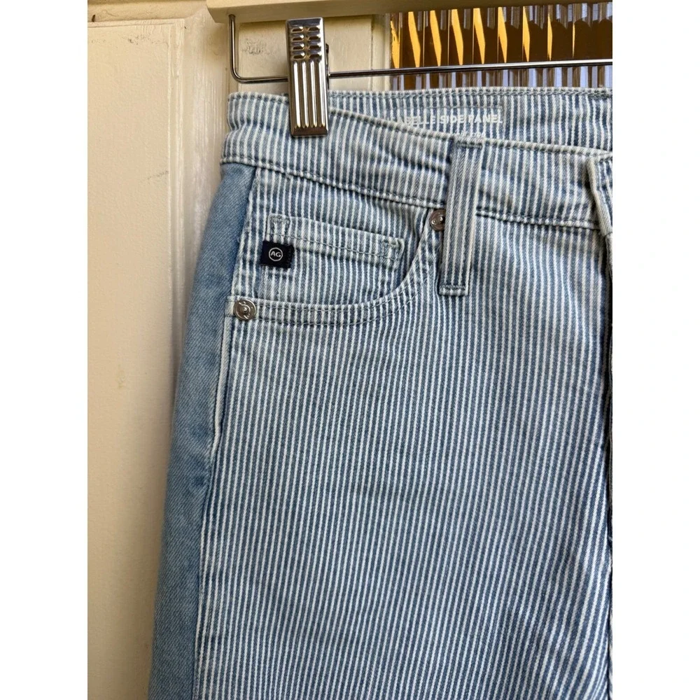 AG Adriano Goldschmied Isabelle Side Panel Striped High Rise Straight‎ Size 25